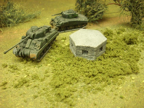 15mm 1:100 scale CONCRETE HEX PILL BOX
