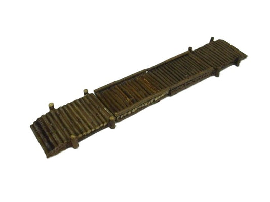 15mm 1:100 scale FELLED LOG BRIDGE/ROPE PULL FERRY 4 pc