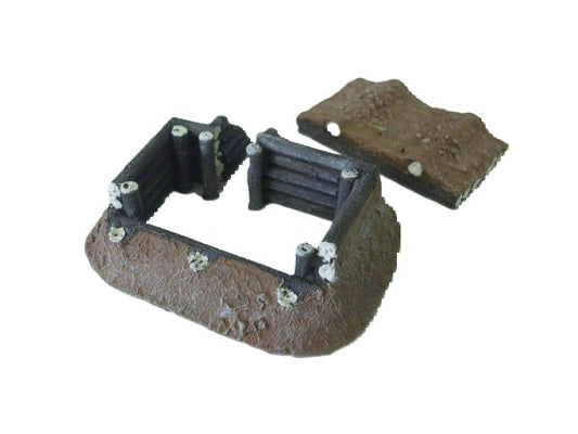 15mm 1:100 scale LOG BUNKER WITH ROOF (pack of 2)