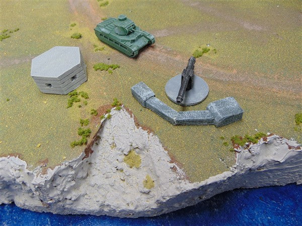 15mm 1:100 scale CONCRETE HEX PILL BOX