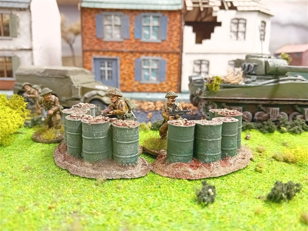 28mm 1:48 44GAL EARTH FILLED OIL DRUM CHECKPOINT