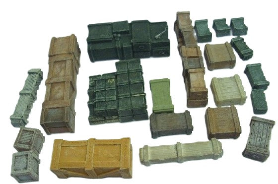 28mm ASSORTED AMMO BOXES (21 pieces)