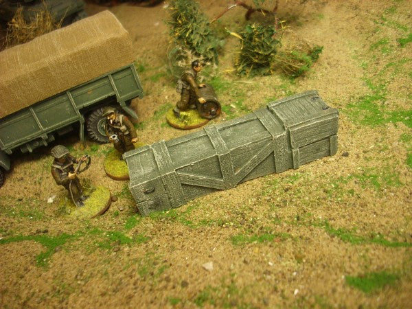 28mm PACKING CRATES ROAD BLOCK