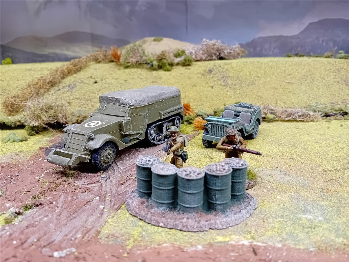 28mm 1:48 scale OIL DRUM CHECKPOINT