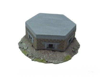 28mm  BRITISH PILL BOX. BRICK FACED + EARTH MOUND