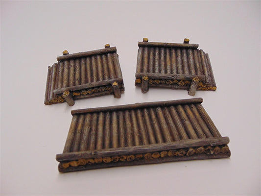 28mm LOG BRIDGE or ROPE PULLED FERRY 3pc