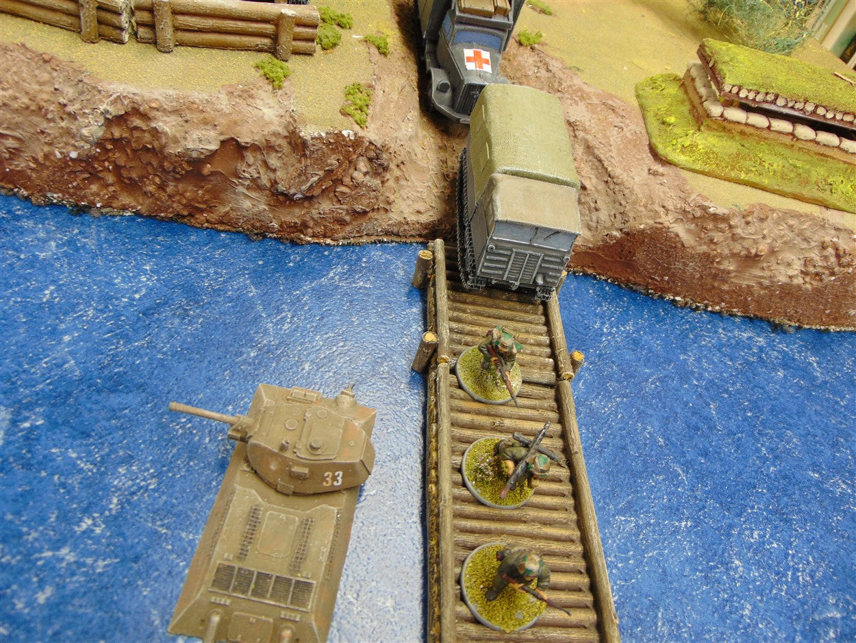 28mm LOG BRIDGE or ROPE PULLED FERRY 3pc