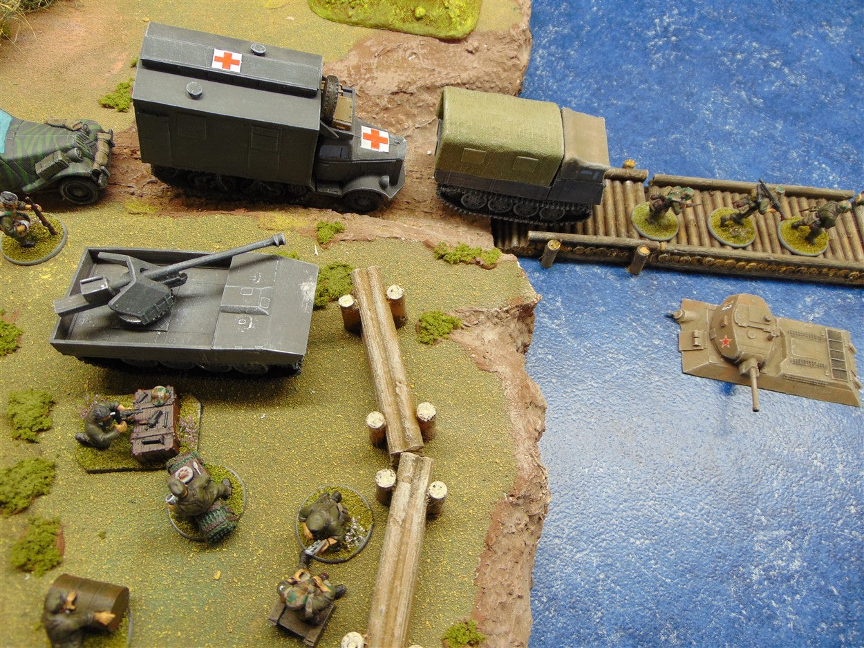 28mm LOG BRIDGE or ROPE PULLED FERRY 3pc
