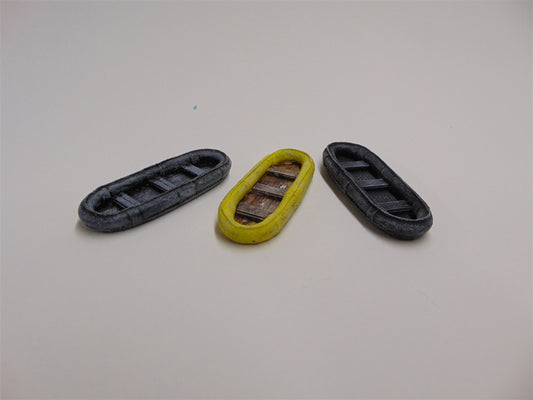 15mm 1:100 scale RUBBER ASSAULT BOAT (pack of 3)