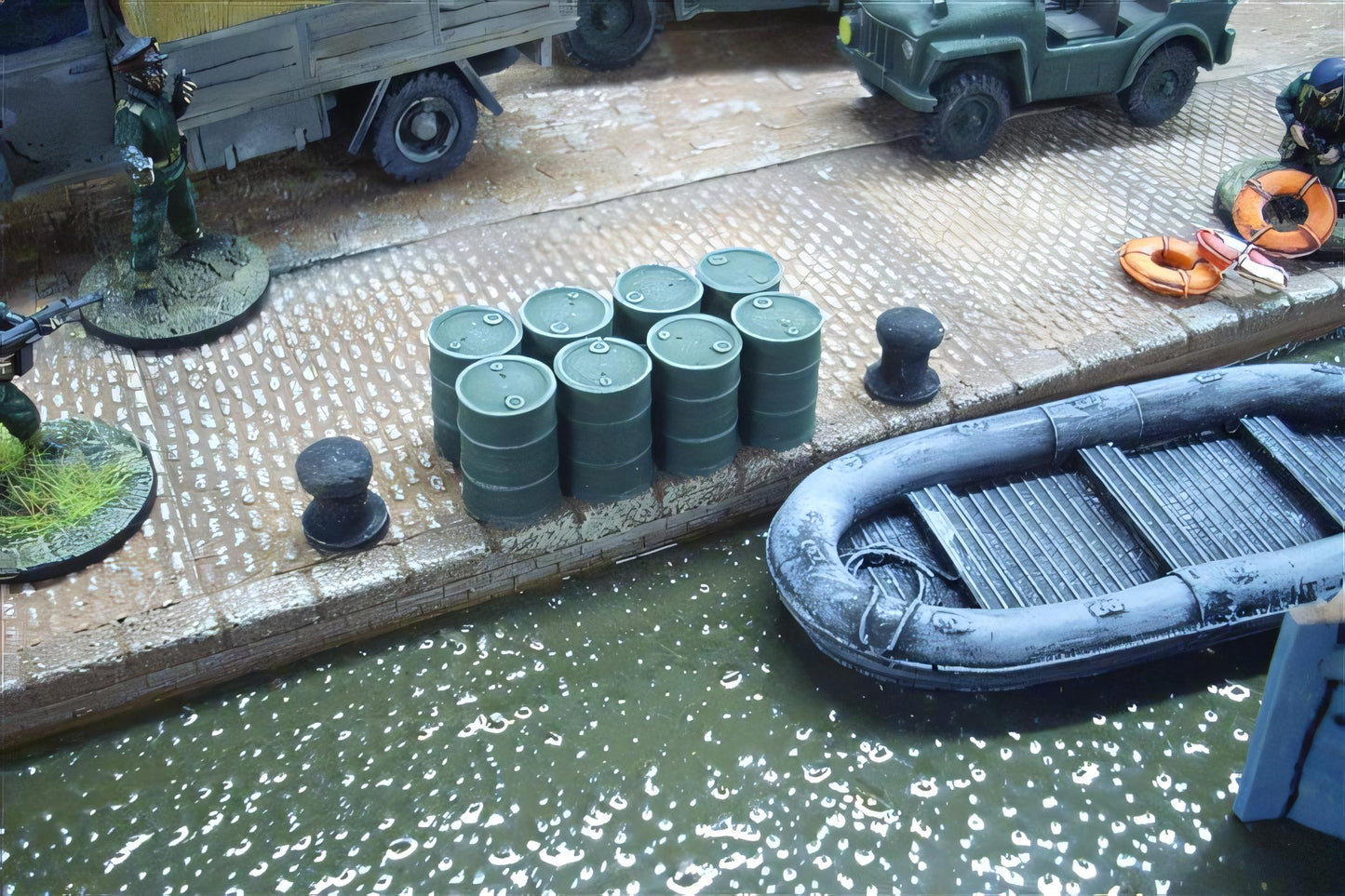 28mm STACK OF 8 44GAL OIL DRUMS