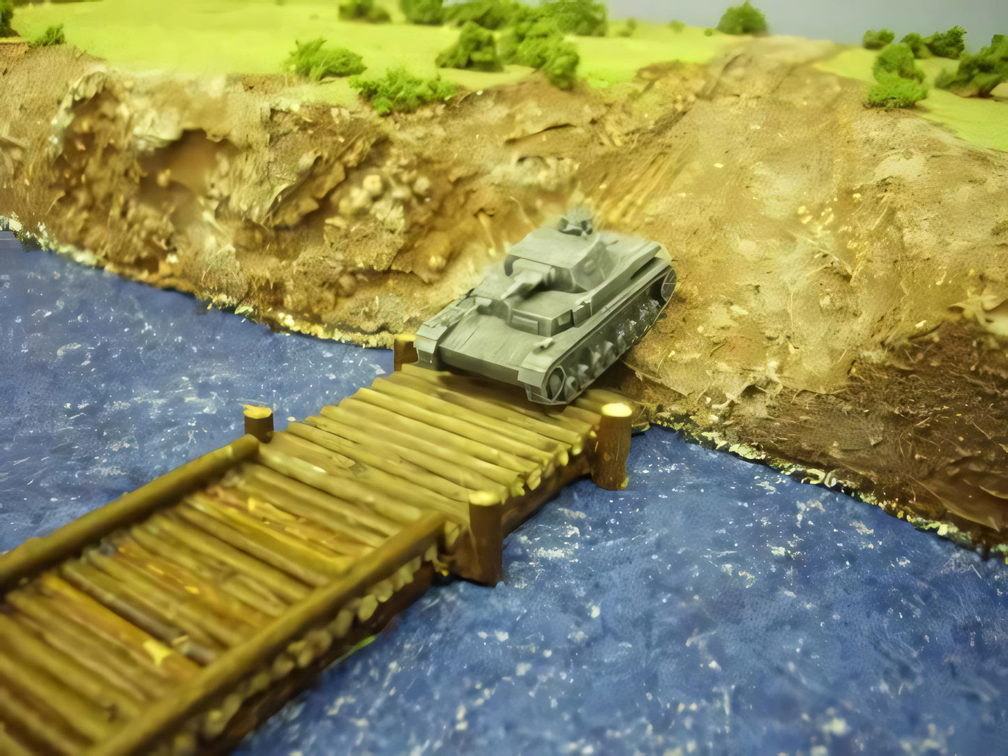 15mm 1:100 scale FELLED LOG BRIDGE/ROPE PULL FERRY 4 pc