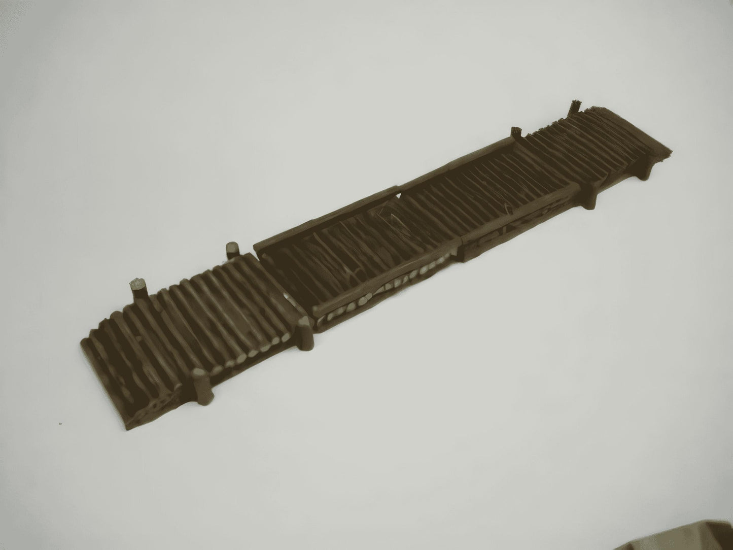 15mm 1:100 scale FELLED LOG BRIDGE/ROPE PULL FERRY 4 pc