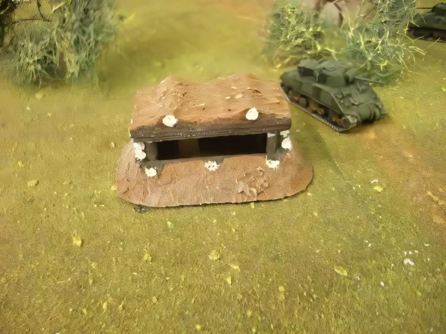 15mm 1:100 scale LOG BUNKER WITH ROOF (pack of 2)