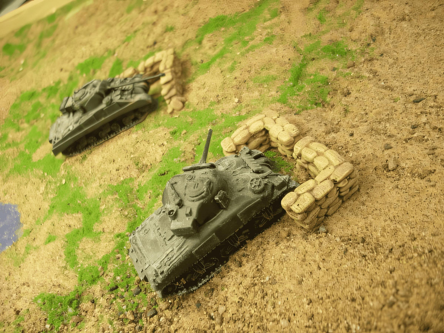 15mm 1:100 scale SANDBAG WALL SET 12pc