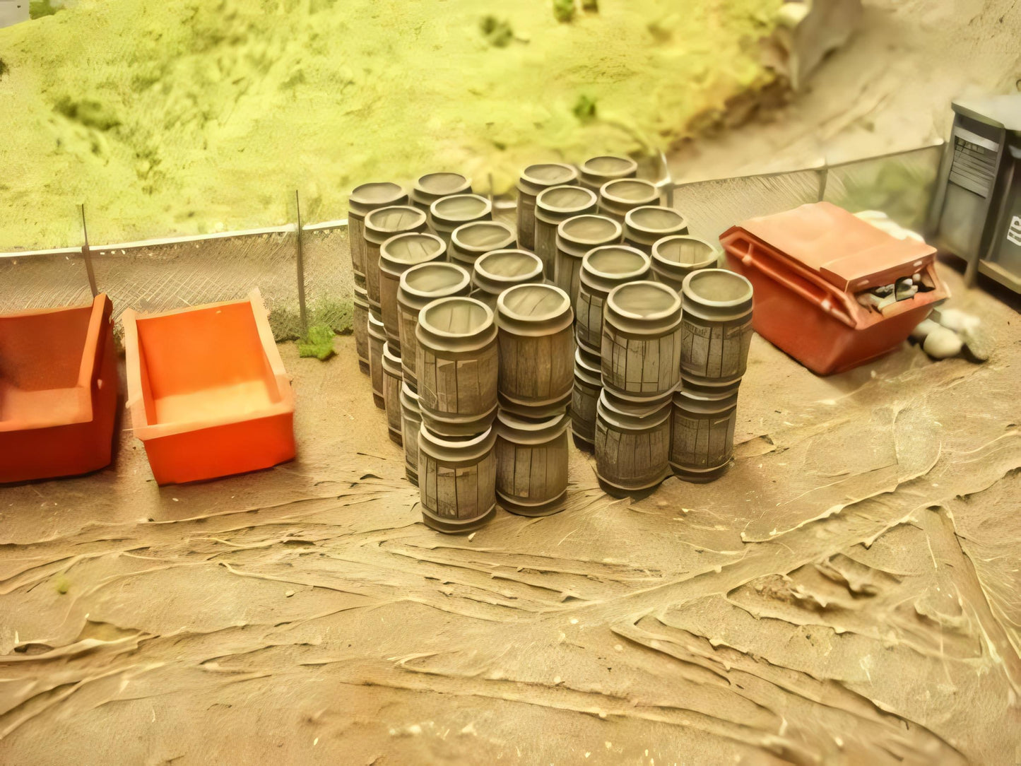 1:76 STACKED WOODEN WHISKEY CASKS x 4