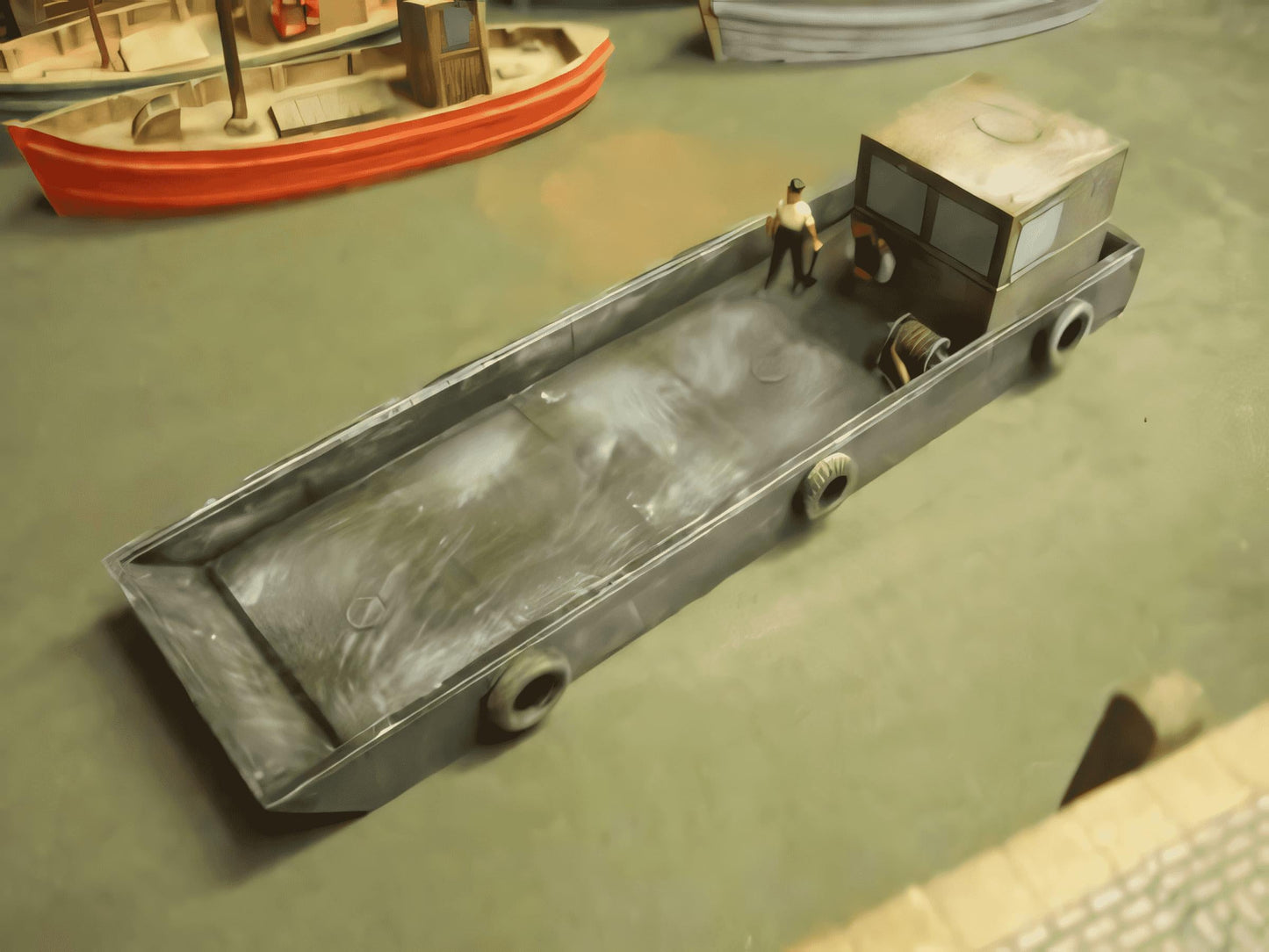 1:76 FLAT BOTTOMED WORKS BOAT