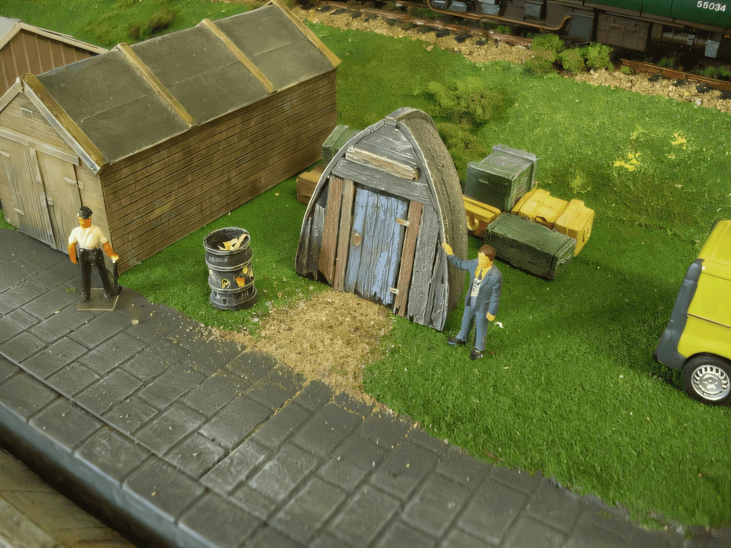 1:76 SHED MADE FROM OLD BOAT HULL