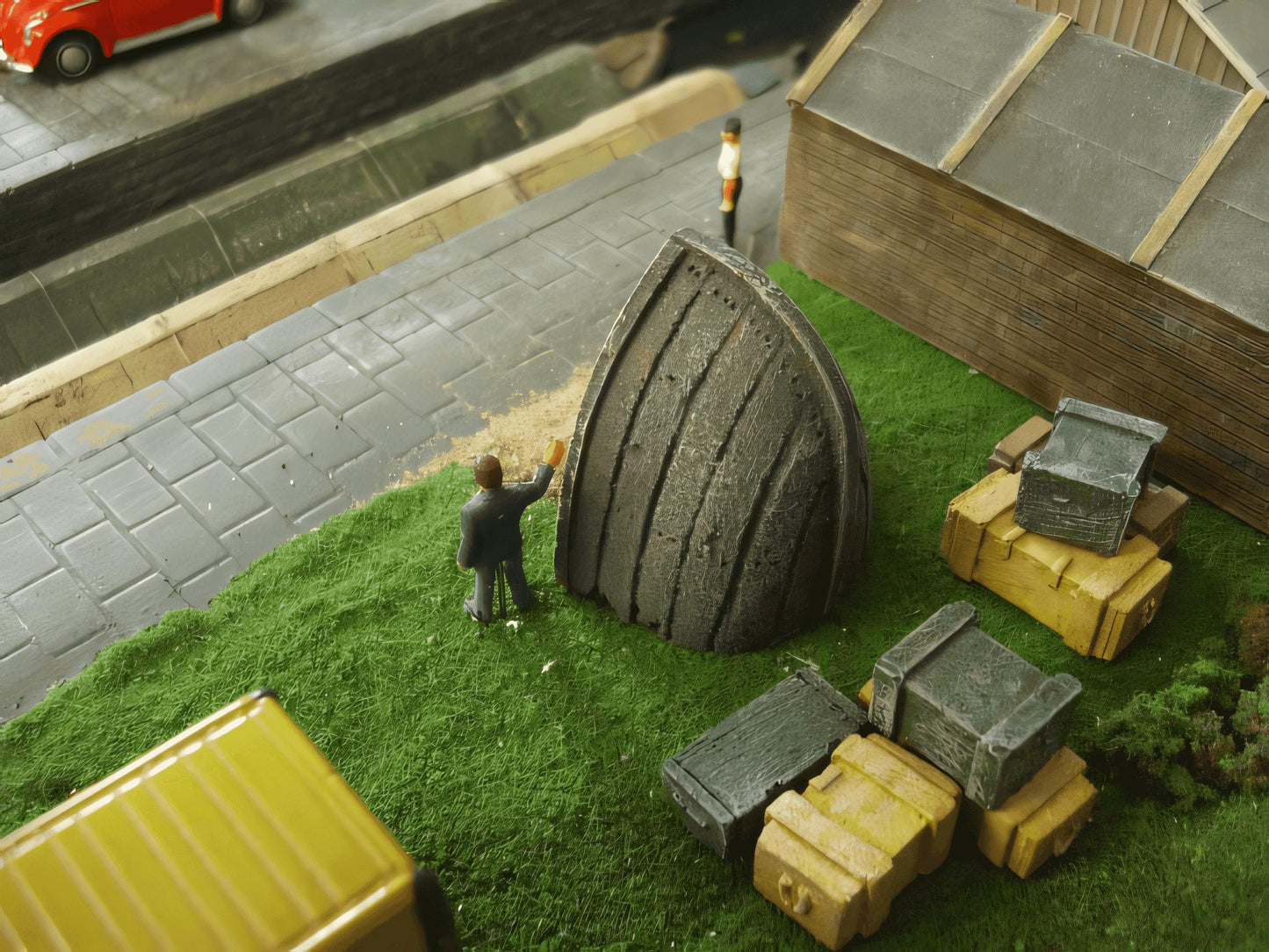1:76 SHED MADE FROM OLD BOAT HULL