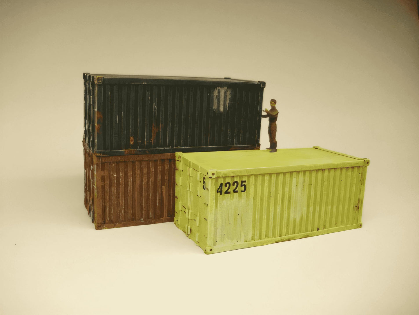 1:72 20ft SHIPPING CONTAINER (pack of 2 )