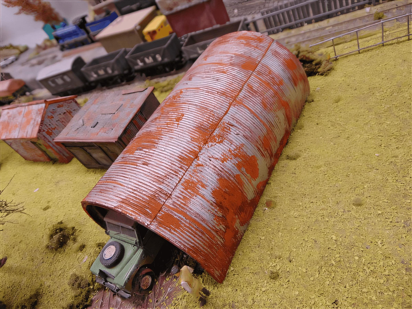 1:76 FARM BUILDING FROM OLD WW2 NISSAN HUT