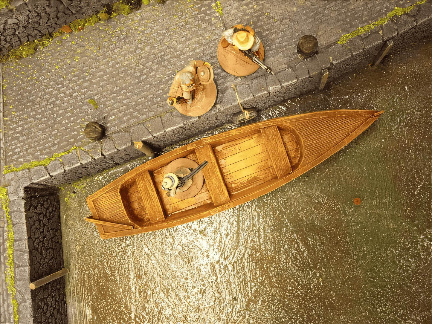 28mm SKIFF WOODEN HULLED BOAT.