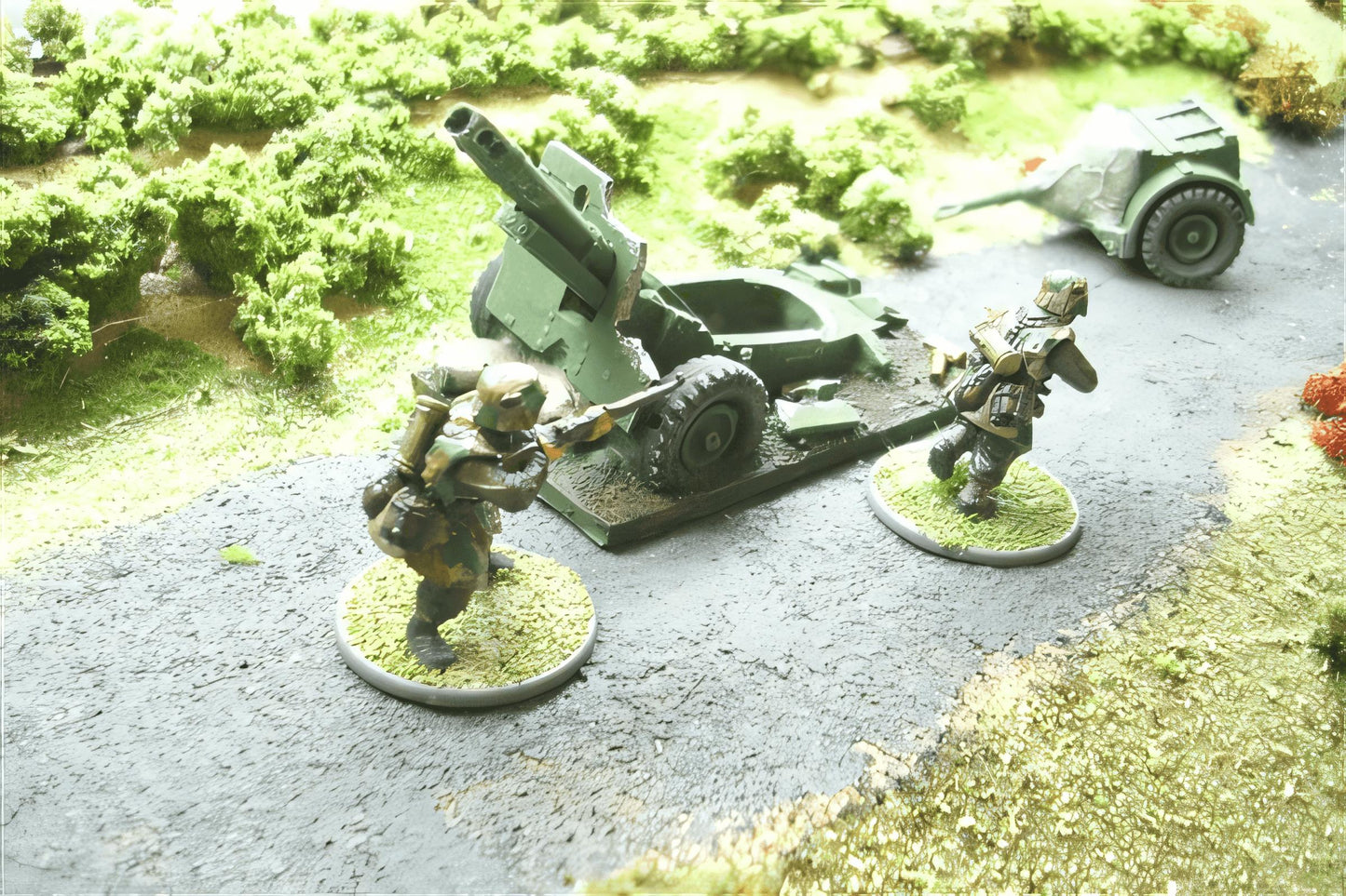 28mm WRECKED 25pdr FIELD GUN