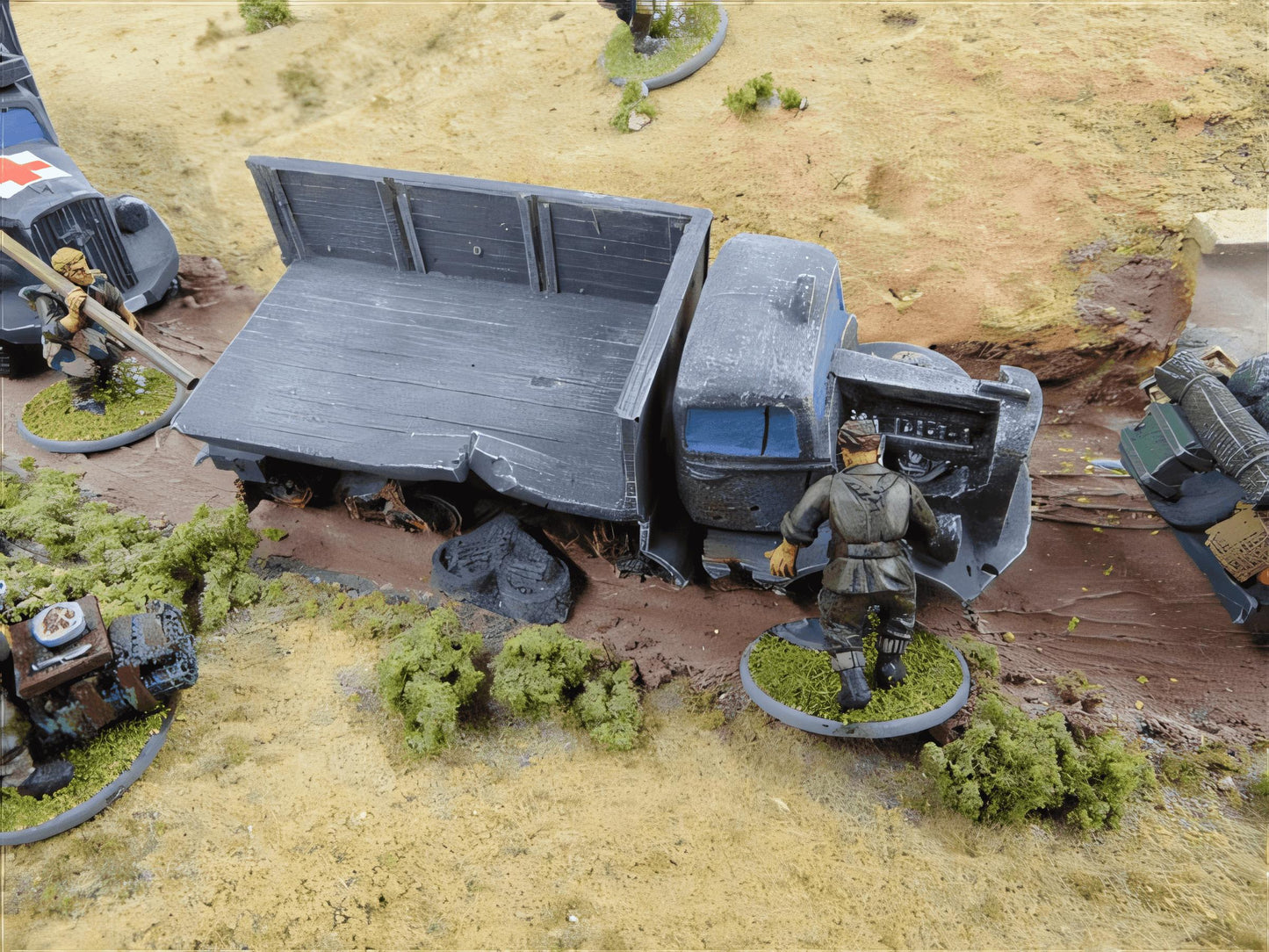28mm BATTLE WRECK OPEL MAULTIER TRUCK