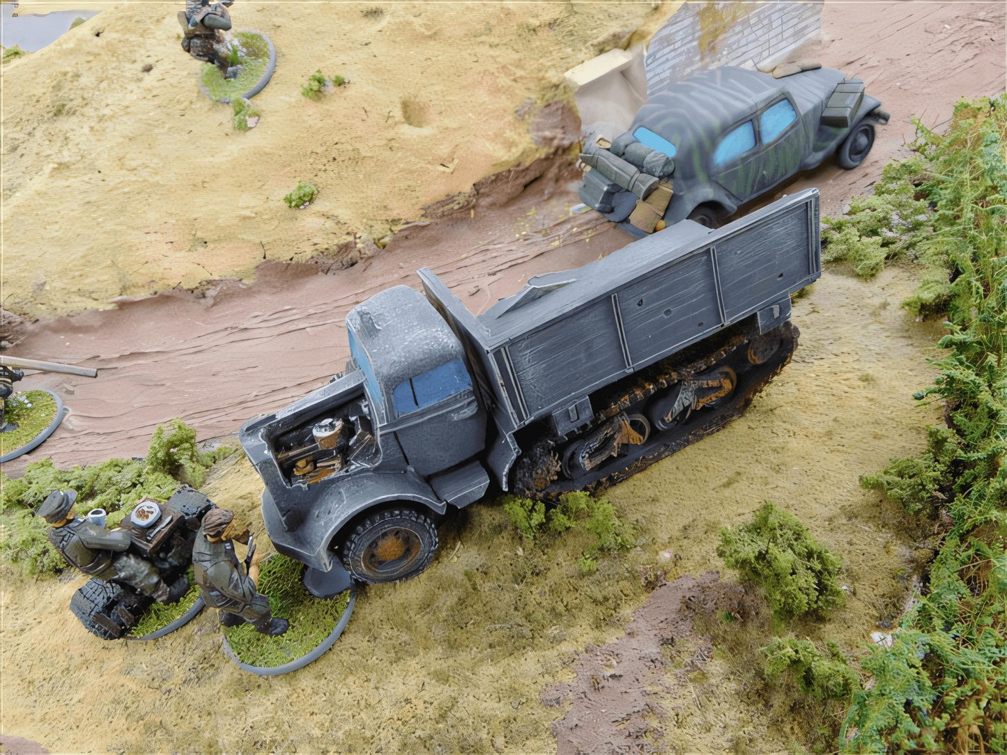 28mm BATTLE WRECK OPEL MAULTIER TRUCK