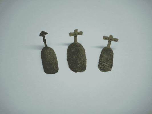 28mm  TEMPORARY GRAVE MOUNDS x 6