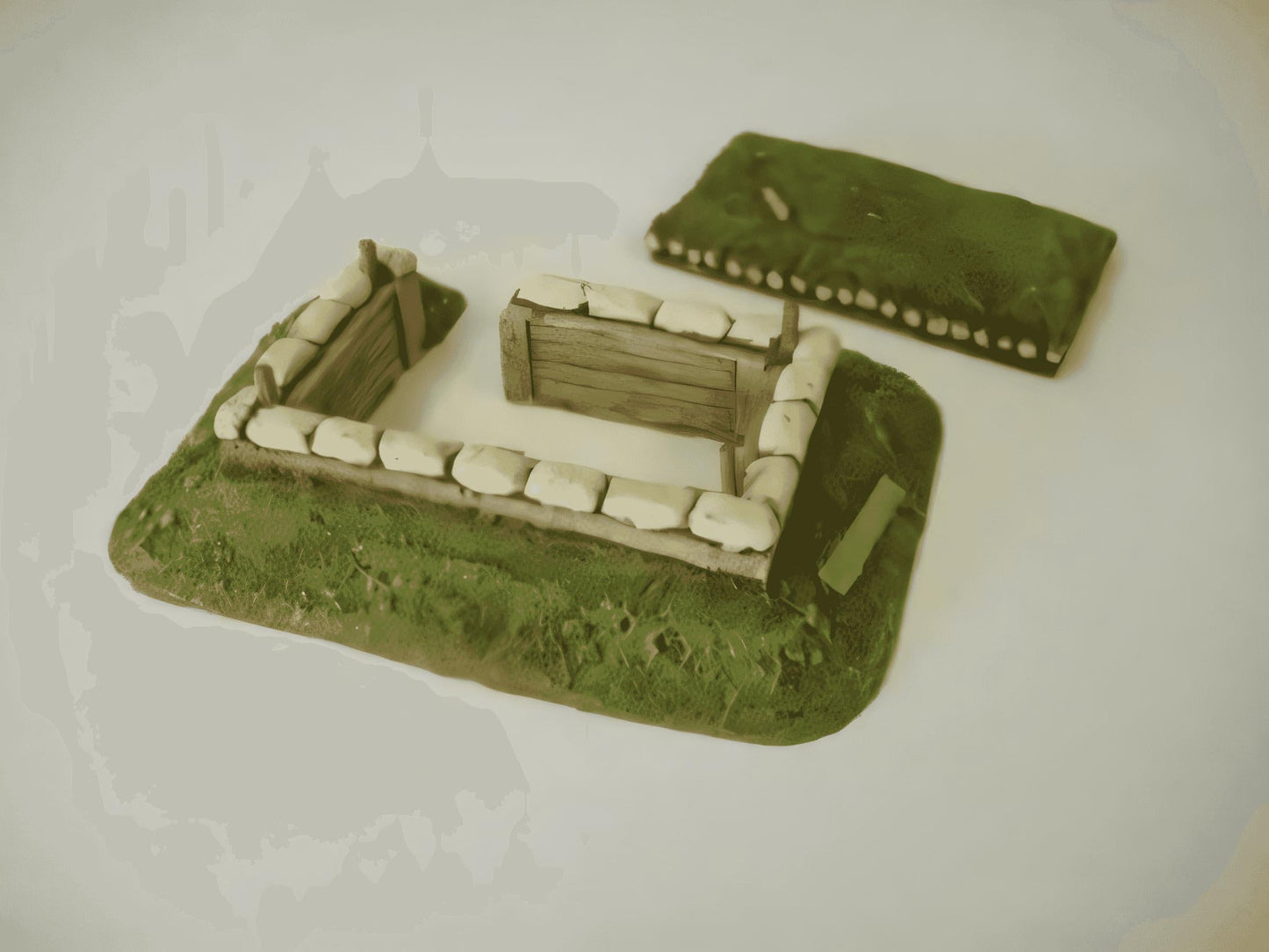 28mm  LARGE LOG COVERED SANDBAGGED BUNKER