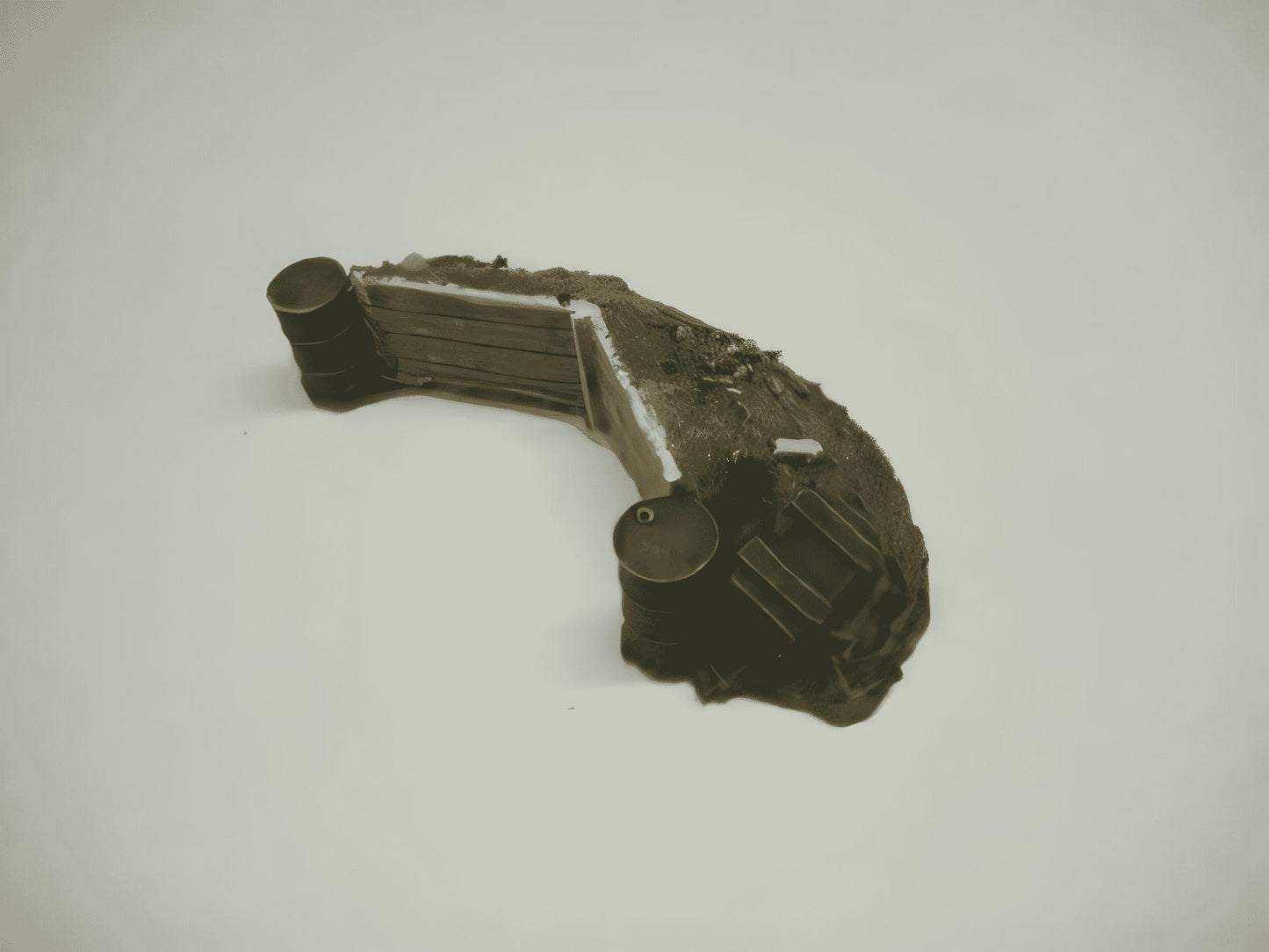 28mm 1:48 EARTHWORK WITH 2 OILDRUMS