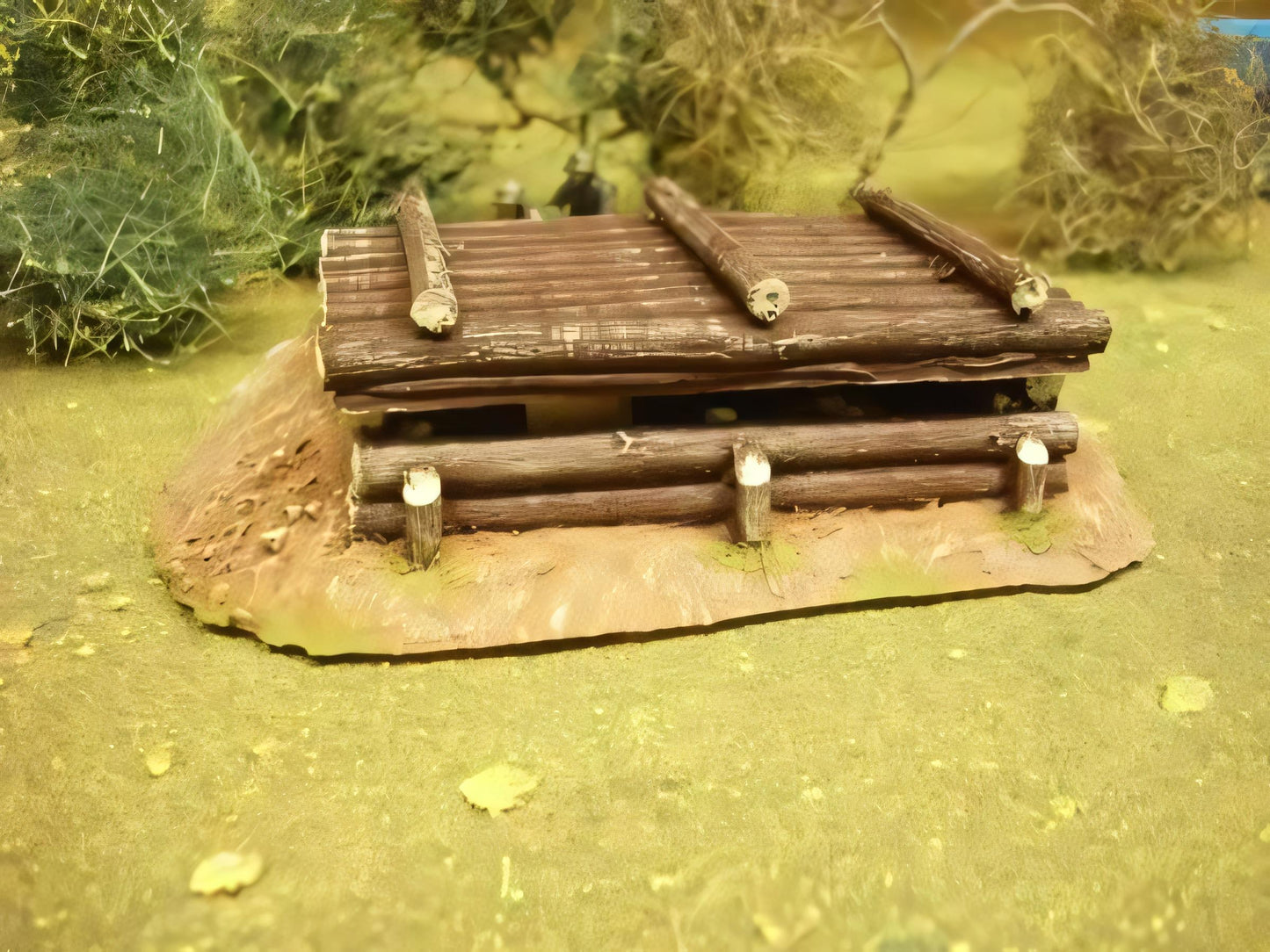 28mm  ROOFED LOG BUNKER