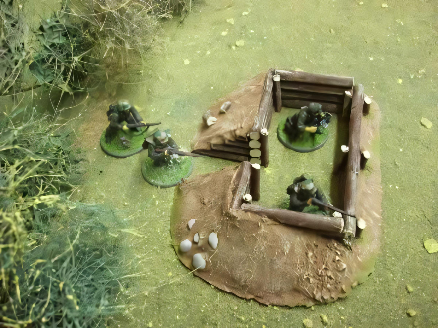 28mm  ROOFED LOG BUNKER