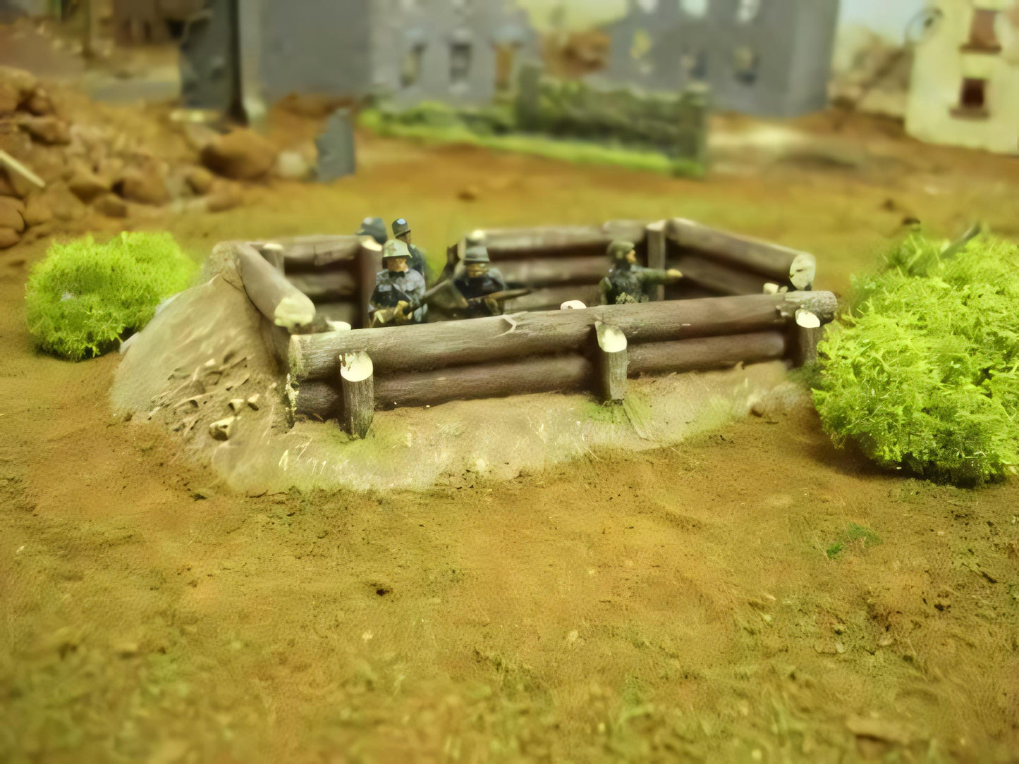 28mm  ROOFED LOG BUNKER