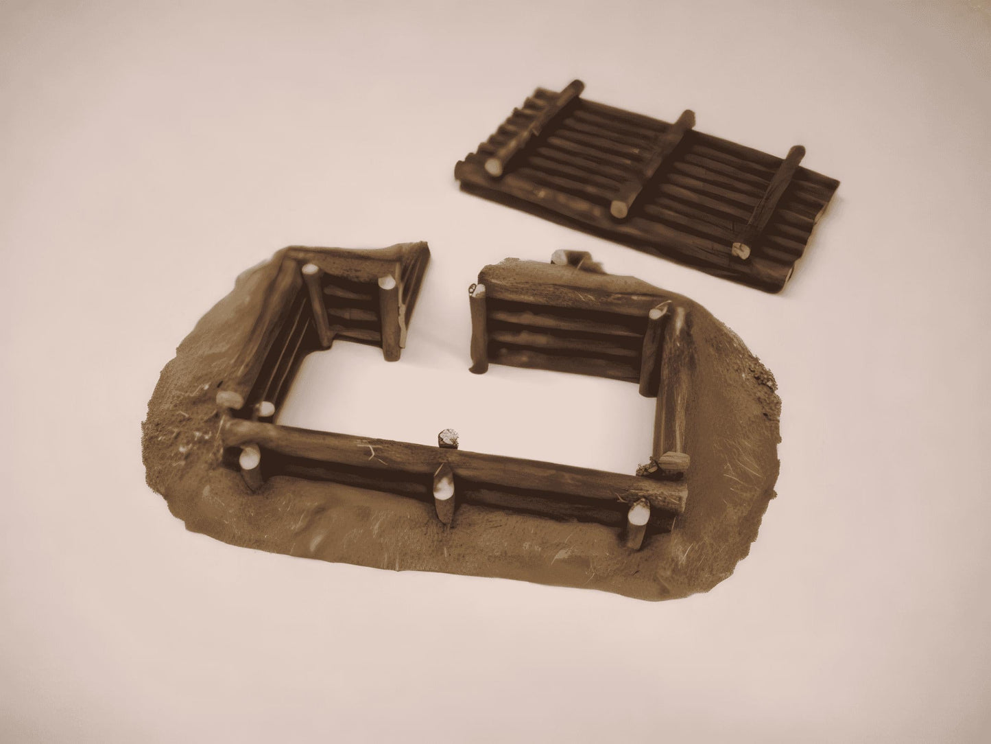 28mm  ROOFED LOG BUNKER