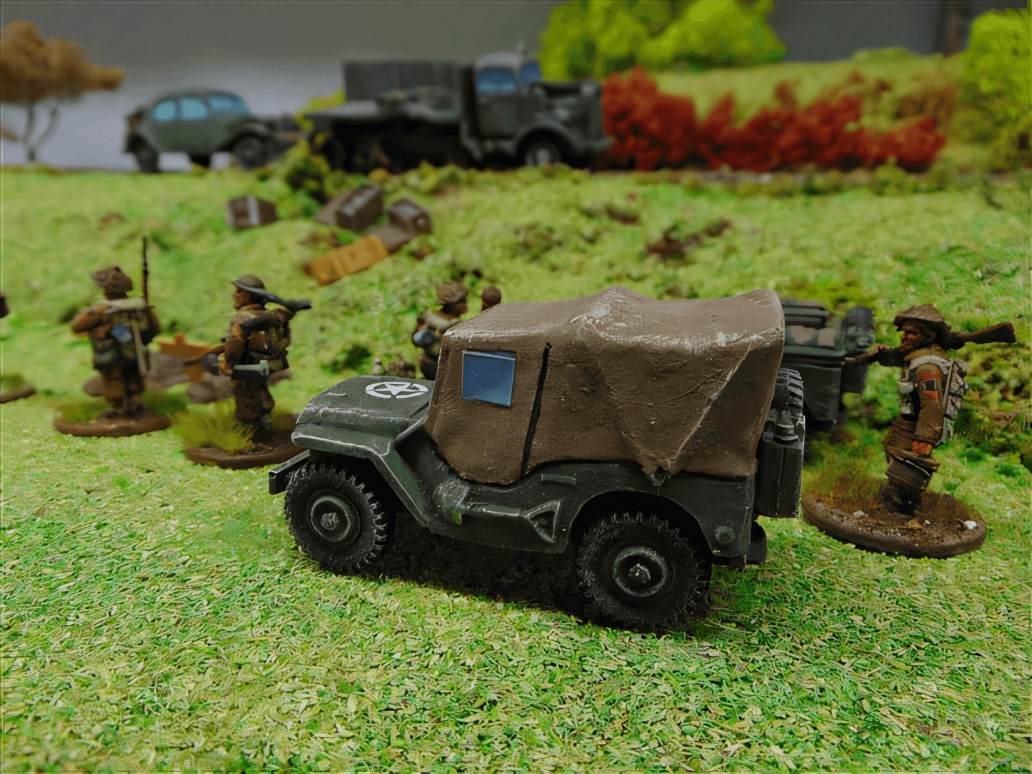 28mm WILLYS JEEP with tilt and side screens in place.