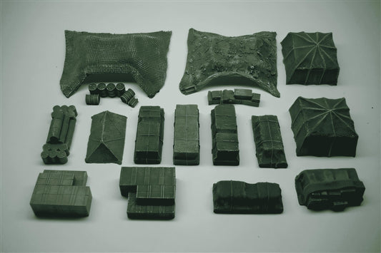 1:72 SUPPLY DUMP WITH TENTS AND COVERED EQUIPMENT