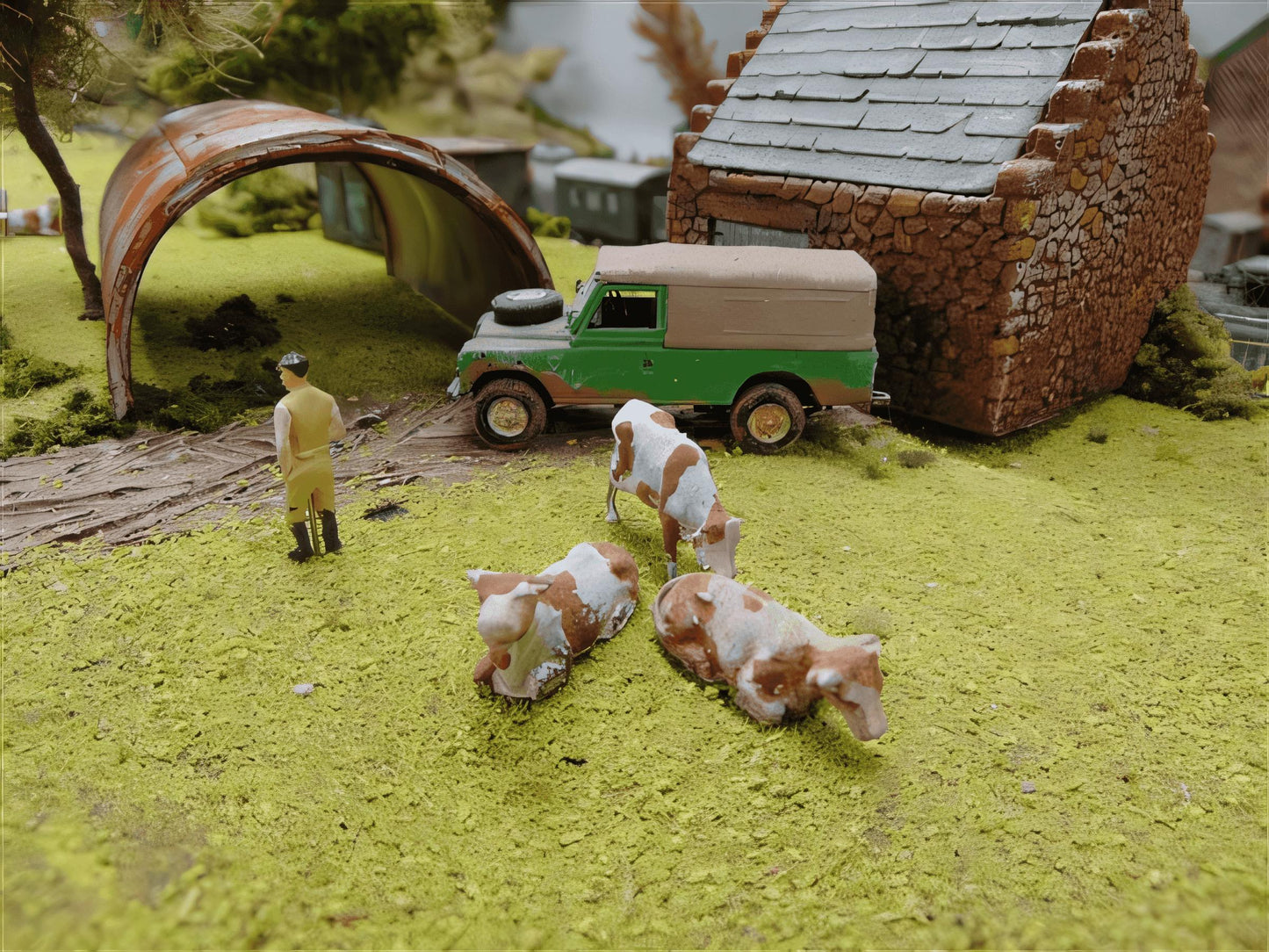 1:76 FARM BUILDING FROM OLD WW2 NISSAN HUT