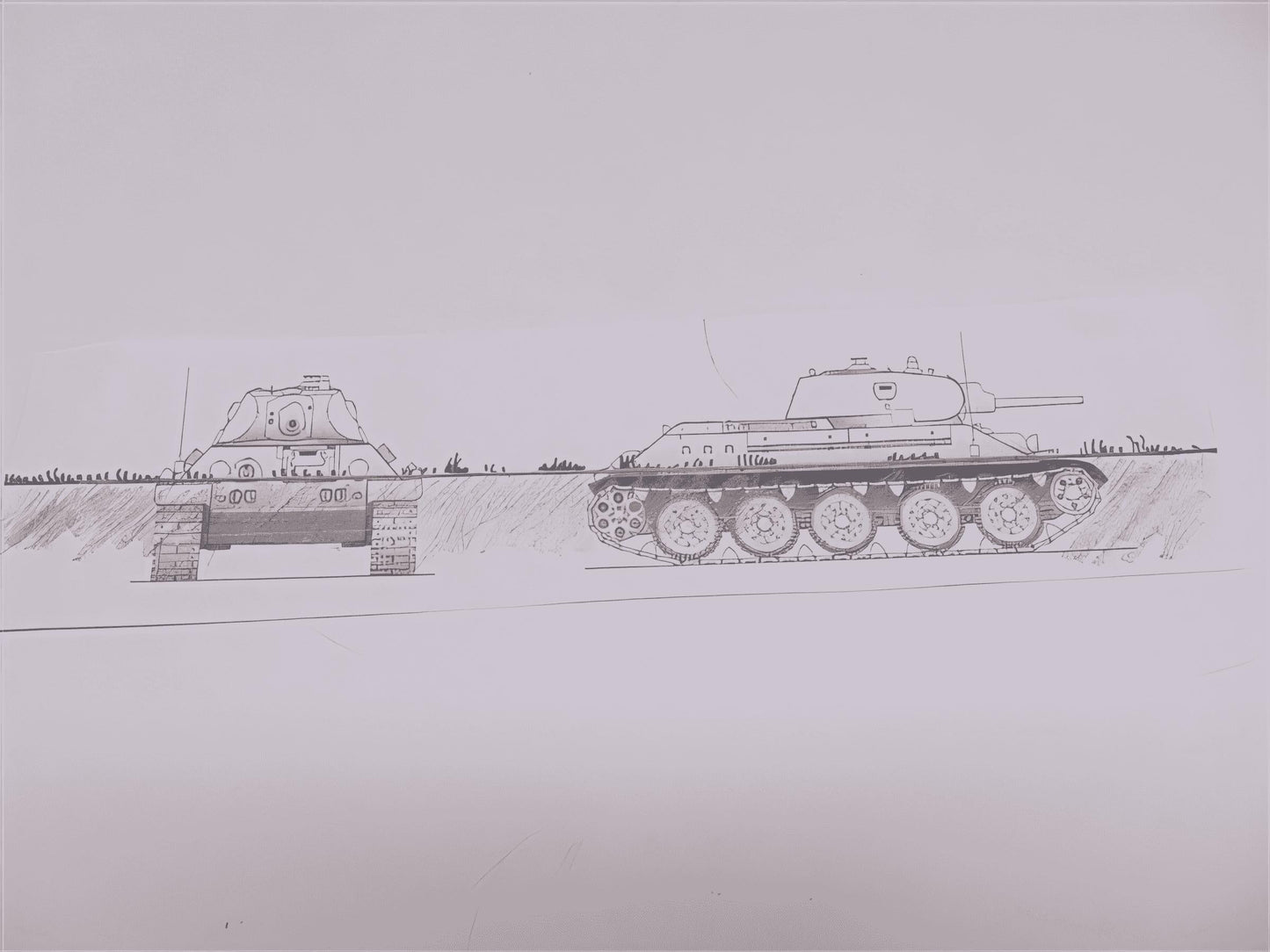 28mm T34 HULL DOWN DUG INTO THE GROUND