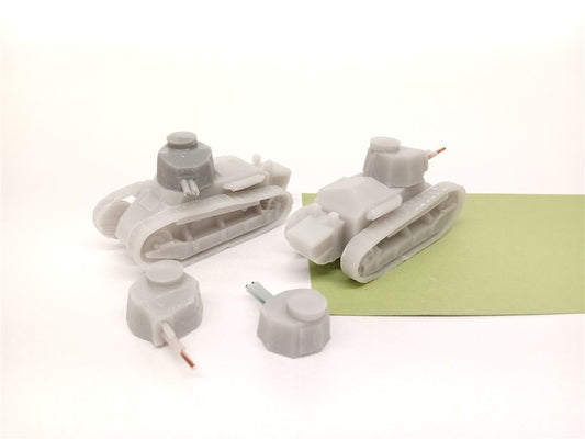 28mm FIAT 3000 TANK WW2 ITALIAN. PACK OF 2 PLUS 4 TURRETS