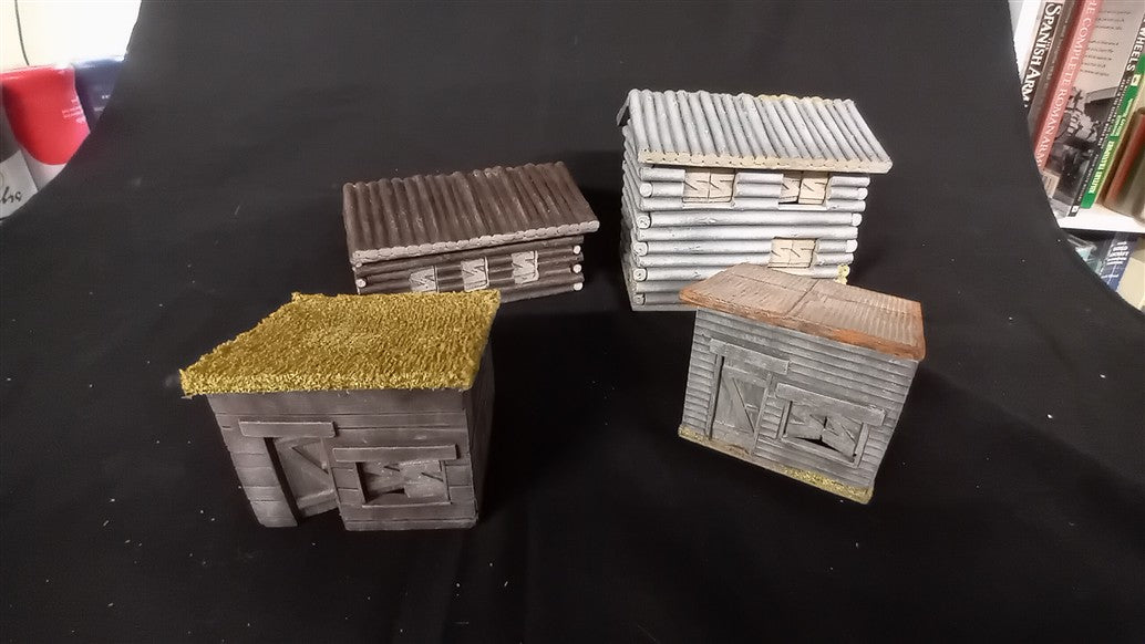 LOG CABINS for 28mm wargames figures